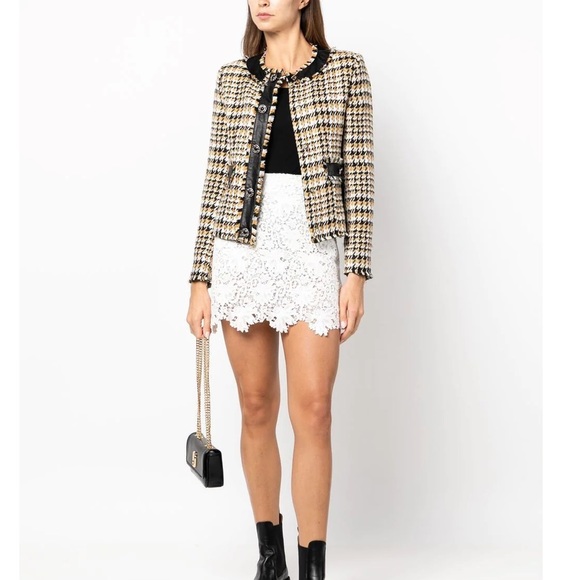 LUI JO BNWT Houndstooth Tweet Jacket SMALL - Picture 2 of 7